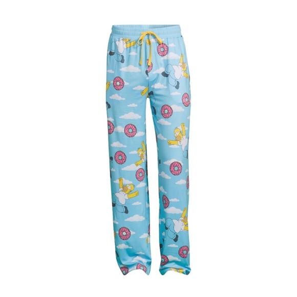 The Simpsons Homer Donut Clouds - Mens Graphic Sleep Pants - Size L - Picture 1 of 8